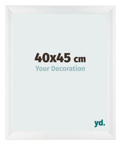 Cadre Photo 40x45cm Blanc Vintage MDF Pisa De Face Mesure | Yourdecoration.fr