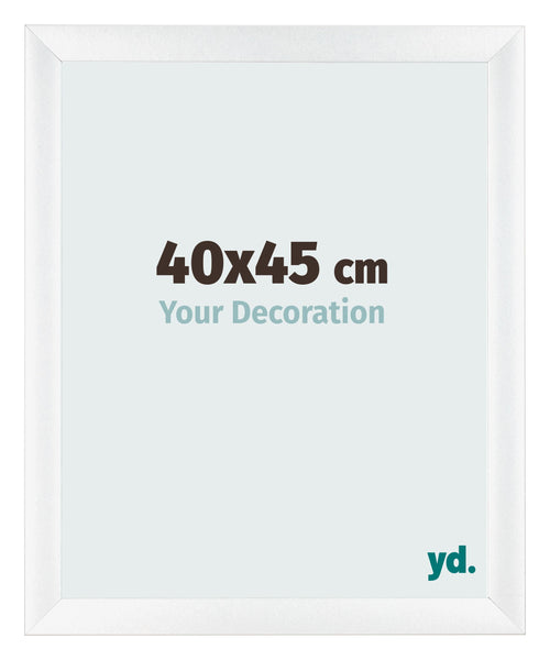 Cadre Photo 40x45cm Blanc Vintage MDF Pisa De Face Mesure | Yourdecoration.fr