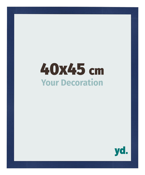 Cadre Photo 40x45cm Bleu Foncé Patiné MDF Bologna De Face Mesure | Yourdecoration.fr