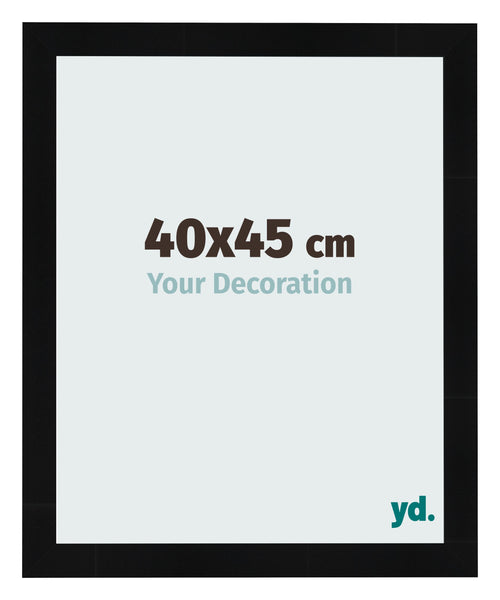 Cadre Photo 40x45cm Noir Argent Poli MDF Pisa De Face Mesure | Yourdecoration.fr