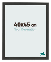 Cadre Photo 40x45cm Noir Grain de Bois MDF Bologna De Face Mesure | Yourdecoration.fr