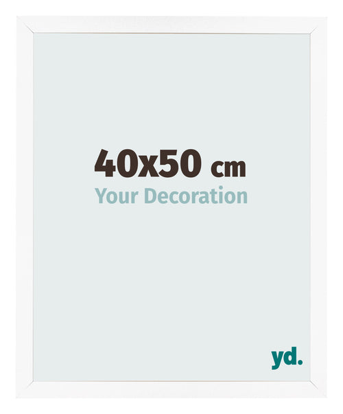 Cadre Photo 40x50 cm Blanc Mat MDF Bologna De Face Mesure | Yourdecoration.fr