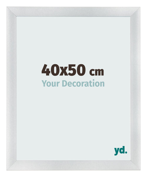 Cadre Photo 40x50cm Argent Noir Patine MDF Pisa De Face Mesure | Yourdecoration.fr