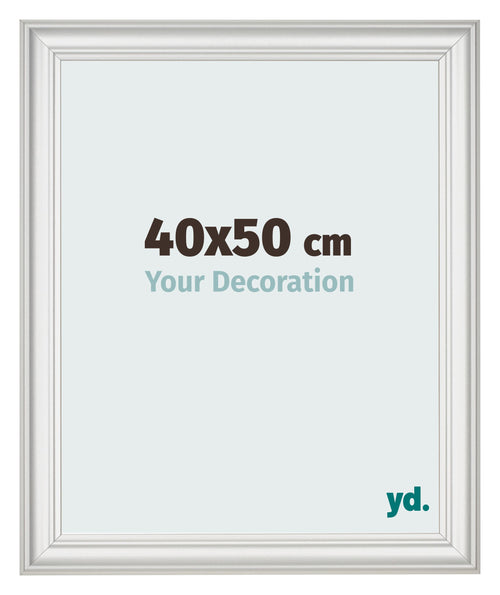 Cadre Photo 40x50cm Blanc Patine MDF Lazio De Face Mesure | Yourdecoration.fr