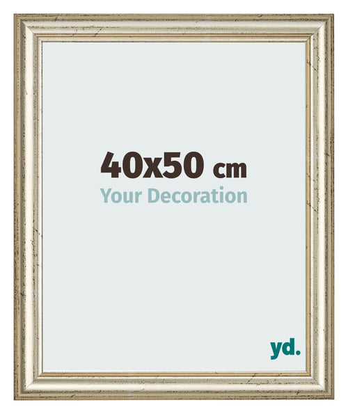 Cadre Photo 40x50cm Brillance Metallique MDF Lazio De Face Mesure | Yourdecoration.fr