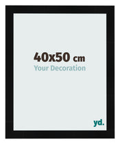 Cadre Photo 40x50cm Noir Argent Poli MDF Pisa De Face Mesure | Yourdecoration.fr