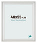 Cadre Photo 40x55cm Blanc Patine MDF Lazio De Face Mesure | Yourdecoration.fr