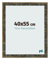 Cadre Photo 40x55cm Bleu Or Melange MDF Pisa De Face Mesure | Yourdecoration.fr
