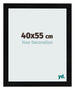 Cadre Photo 40x55cm Noir Argent Poli MDF Pisa De Face Mesure | Yourdecoration.fr