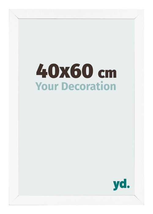Cadre Photo 40x60 cm Blanc Mat MDF Bologna De Face Mesure | Yourdecoration.fr