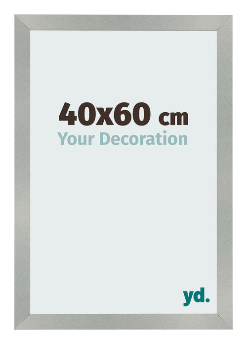 Cadre Photo 40x60cm Aluminium Brossé MDF Bologna De Face Mesure | Yourdecoration.fr