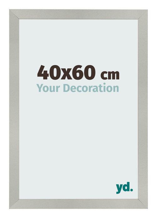 Cadre Photo 40x60cm Argent Mat MDF Bologna De Face Mesure | Yourdecoration.fr