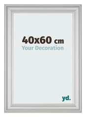 Cadre Photo 40x60cm Argent Mat MDF Lazio De Face Mesure | Yourdecoration.fr