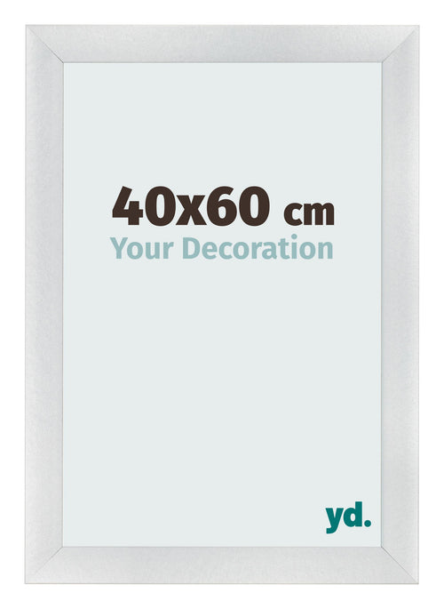 Cadre Photo 40x60cm Argent Noir Patine MDF Pisa De Face Mesure | Yourdecoration.fr