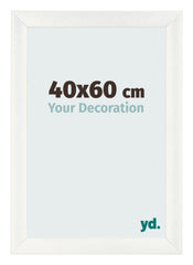 Cadre Photo 40x60cm Blanc Vintage MDF Pisa De Face Mesure | Yourdecoration.fr