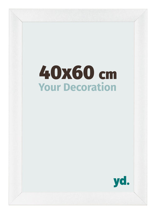 Cadre Photo 40x60cm Blanc Vintage MDF Pisa De Face Mesure | Yourdecoration.fr