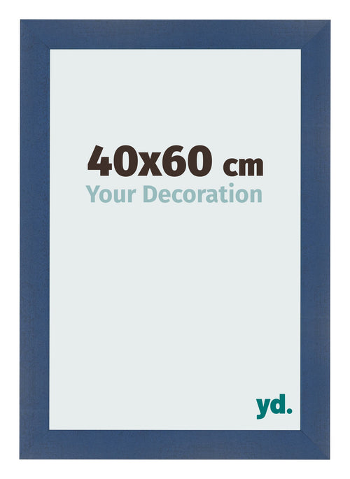 Cadre Photo 40x60cm Bleu Fonce Patine MDF Pisa De Face Mesure | Yourdecoration.fr