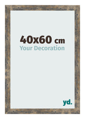 Cadre Photo 40x60cm Bleu Or Mélangé MDF Bologna De Face Mesure | Yourdecoration.fr