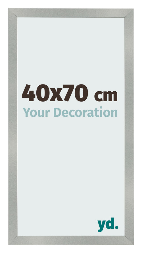 Cadre Photo 40x70cm Aluminium Brossé MDF Bologna De Face Mesure | Yourdecoration.fr