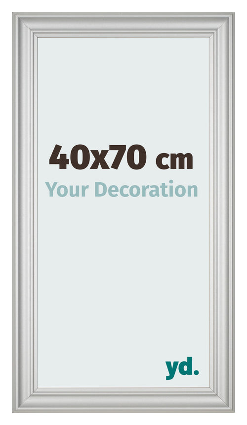 Cadre Photo 40x70cm Argent Mat MDF Lazio De Face Mesure | Yourdecoration.fr
