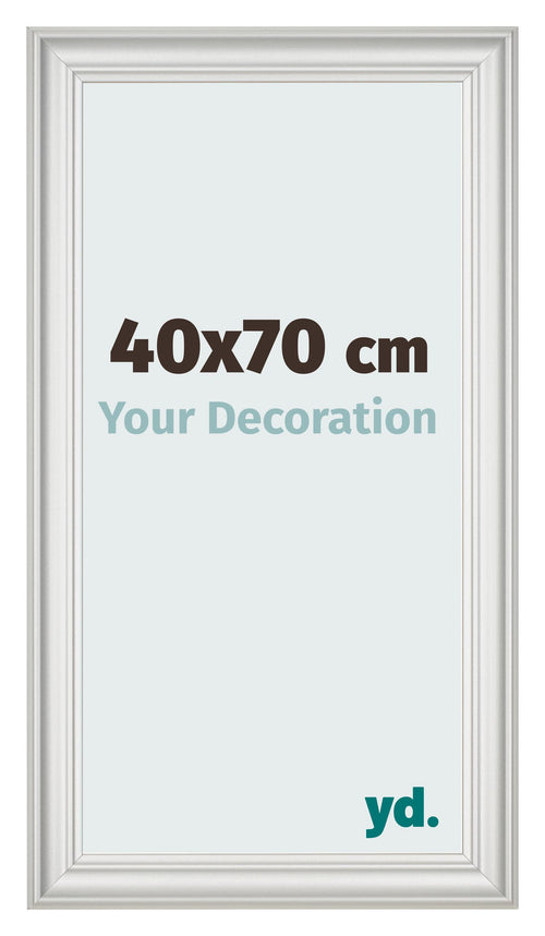 Cadre Photo 40x70cm Blanc Patine MDF Lazio De Face Mesure | Yourdecoration.fr