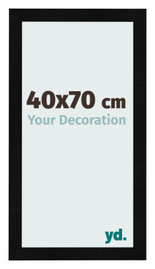 Cadre Photo 40x70cm Noir Argent Poli MDF Pisa De Face Mesure | Yourdecoration.fr