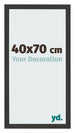 Cadre Photo 40x70cm Noir Grain de Bois MDF Bologna De Face Mesure | Yourdecoration.fr