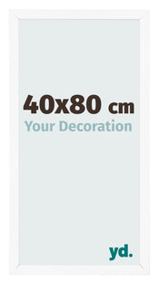 Cadre Photo 40x80 cm Blanc Mat MDF Bologna De Face Mesure | Yourdecoration.fr