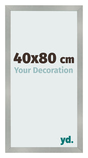 Cadre Photo 40x80cm Aluminium Brossé MDF Bologna De Face Mesure | Yourdecoration.fr