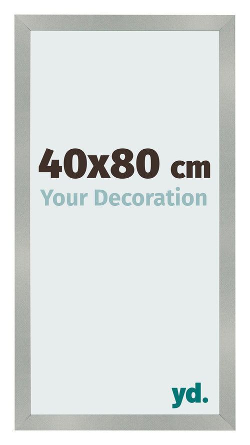 Cadre Photo 40x80cm Aluminium Brossé MDF Bologna De Face Mesure | Yourdecoration.fr
