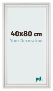 Cadre Photo 40x80cm Blanc Patine MDF Lazio De Face Mesure | Yourdecoration.fr