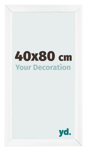 Cadre Photo 40x80cm Blanc Vintage MDF Pisa De Face Mesure | Yourdecoration.fr