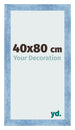 Cadre Photo 40x80cm Bleu Brillant Patine MDF Pisa De Face Mesure | Yourdecoration.fr