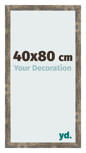 Cadre Photo 40x80cm Bleu Or Mélangé MDF Bologna De Face Mesure | Yourdecoration.fr