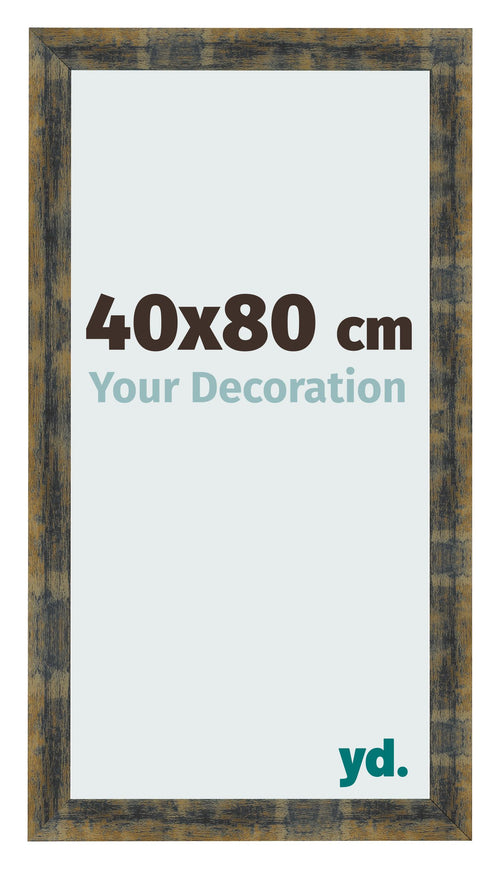 Cadre Photo 40x80cm Bleu Or Melange MDF Pisa De Face Mesure | Yourdecoration.fr
