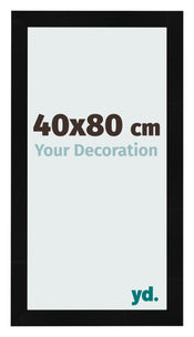 Cadre Photo 40x80cm Noir Argent Poli MDF Pisa De Face Mesure | Yourdecoration.fr