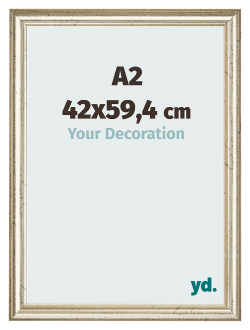 Cadre Photo 42x59 4cm A2 Brillance Metallique MDF Lazio De Face Mesure | Yourdecoration.fr