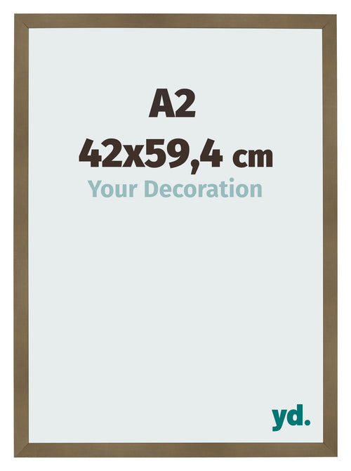 Cadre Photo 42x59 4cm A2 Bronze Décor MDF Bologna De Face Mesure | Yourdecoration.fr