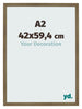 Cadre Photo 42x59 4cm A2 Bronze Décor MDF Bologna De Face Mesure | Yourdecoration.fr