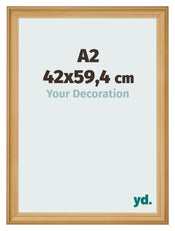 Cadre Photo 42x59 4cm A2 De Pin Grain de Bois MDF Lazio De Face Mesure | Yourdecoration.fr
