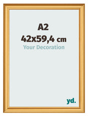 Cadre Photo 42x59 4cm A2 Or Mat MDF Lazio De Face Mesure | Yourdecoration.fr