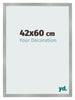 Cadre Photo 42x60cm Aluminium Brossé MDF Bologna De Face Mesure | Yourdecoration.fr