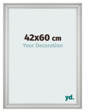 Cadre Photo 42x60cm Argent Mat MDF Lazio De Face Mesure | Yourdecoration.fr