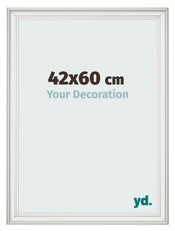 Cadre Photo 42x60cm Blanc Patine MDF Lazio De Face Mesure | Yourdecoration.fr