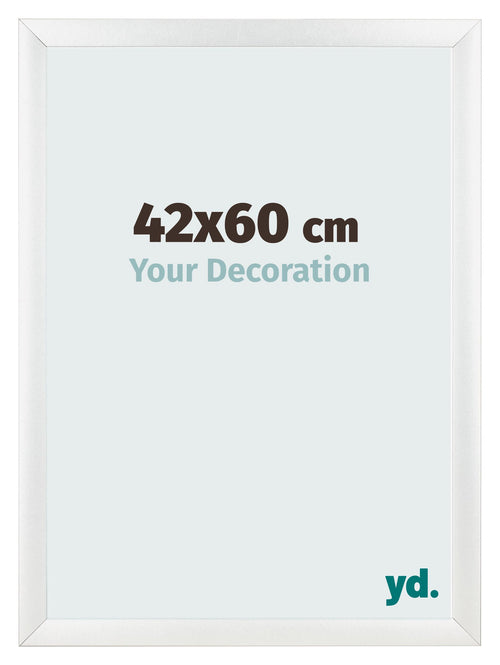 Cadre Photo 42x60cm Blanc Vintage MDF Pisa De Face Mesure | Yourdecoration.fr