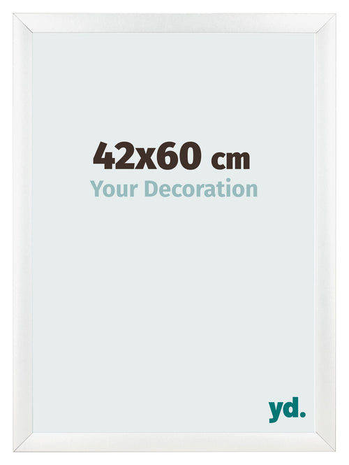 Cadre Photo 42x60cm Blanc Vintage MDF Pisa De Face Mesure | Yourdecoration.fr