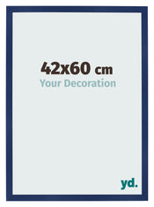 Cadre Photo 42x60cm Bleu Foncé Patiné MDF Bologna De Face Mesure | Yourdecoration.fr