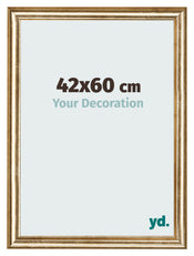 Cadre Photo 42x60cm Or Antique MDF Lazio De Face Mesure | Yourdecoration.fr