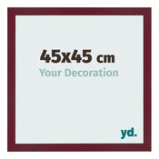 Cadre Photo 45x45 cm Vin Rouge Patine MDF Bologna De Face Mesure | Yourdecoration.fr