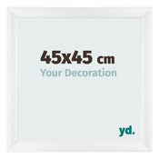 Cadre Photo 45x45cm Blanc Vintage MDF Pisa De Face Mesure | Yourdecoration.fr